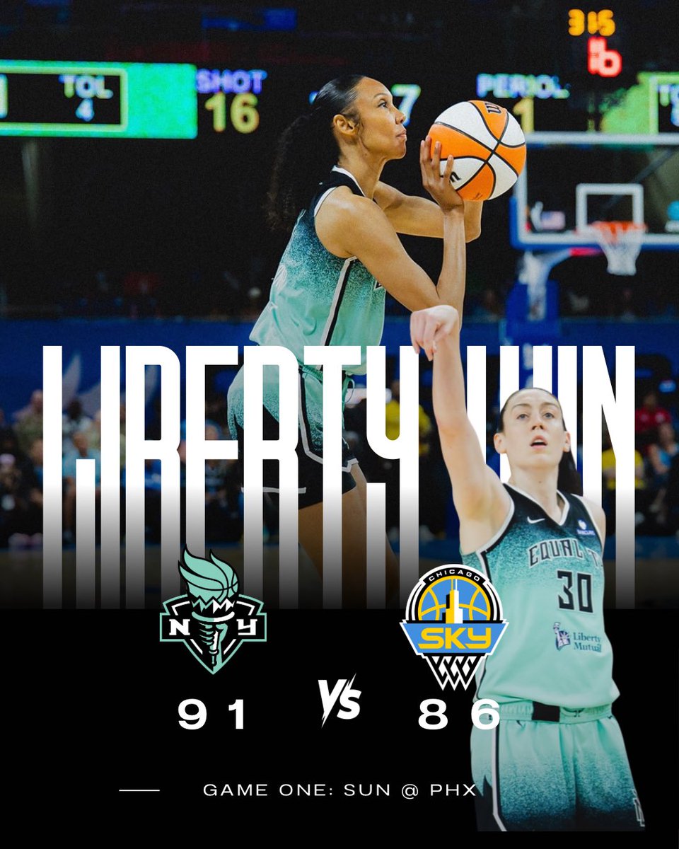 NYLibertyFanTV's tweet photo. And thatโs a wrap for your 2025 W regular season! ๐ฝ Title Defense starts now ๐
NY Liberty head to Phx to take on the Mercury for RD.1 ๐ฟ ๐ฅ
Lib nation, how we feel about it?
#nyliberty #nylftv #wnba #lightitupnyl #seafoamsxn https://t.co/8nqLvJydXC