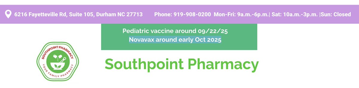 Novavax Availability Update 📢

Southpoint Pharmacy in Durham NC will be offering Novavax JN.1 for 2025-2026, and is expecting stock by early October 2025.

They point to the upcoming September 18 ACIP meeting, which you can still comment on. Details in the thread below.