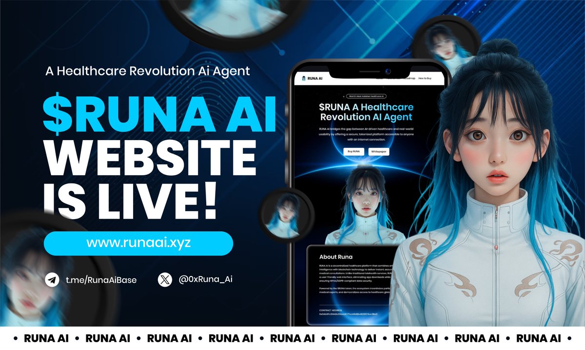 🚨 BIG NEWS 🚨

The official $RUNA AI website is now LIVE! 🔥

🌐Site: runaai.xyz
📢X: x.com/0xRuna_Ai
📢Tg: t.me/RunaAiBase

A Healthcare Revolution AI Agent 🧬

💠 CA: 0xDAb6Fc51442c93aadC77ecA9dBbd8291C5cc3BeD

<a href="/ClizaSystems/">Cliza Systems</a> <a href="/basedfk/">basedfk</a> <a href="/ClizaTK/">TK</a>