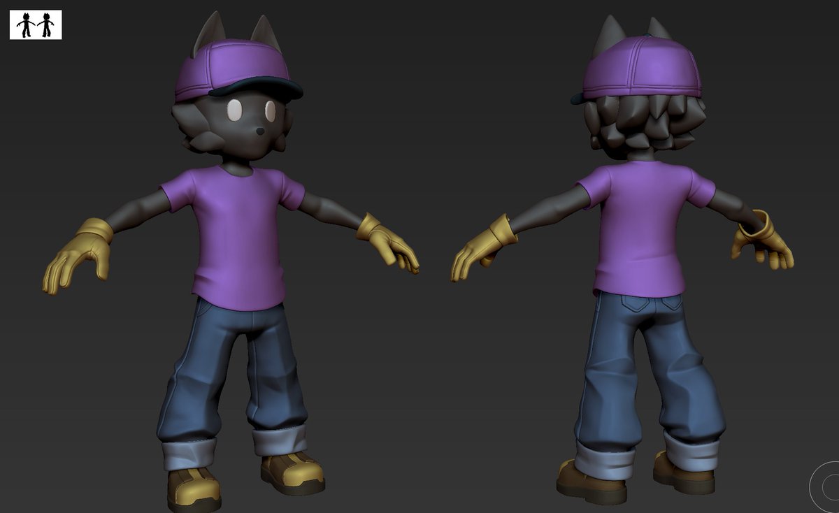 I make realistic art for a living, but it feels good to get my stylized muscles a bit of exercise. Here's a little platformer inspired character 
#gamedev #zbrush