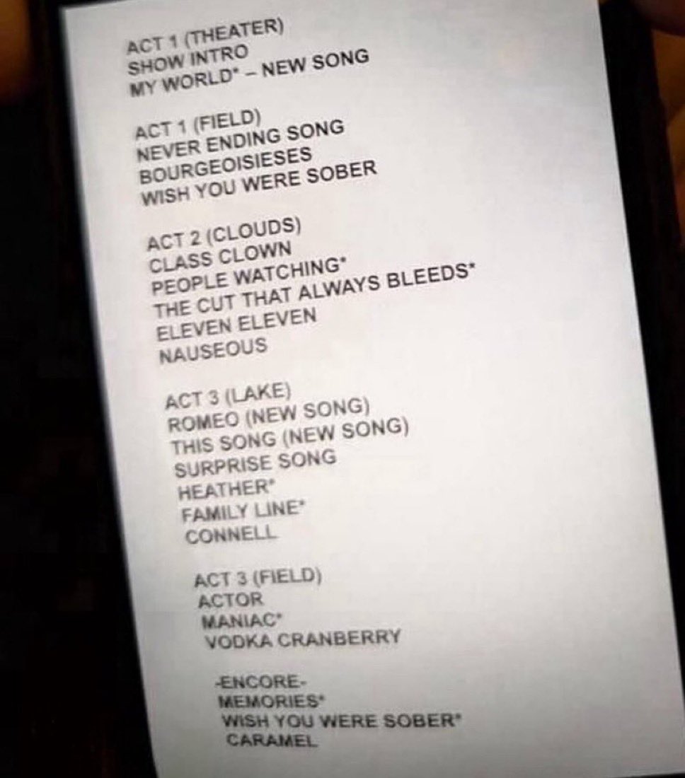 usfttaylorswift's tweet image. did he actually play wish you were sober twice