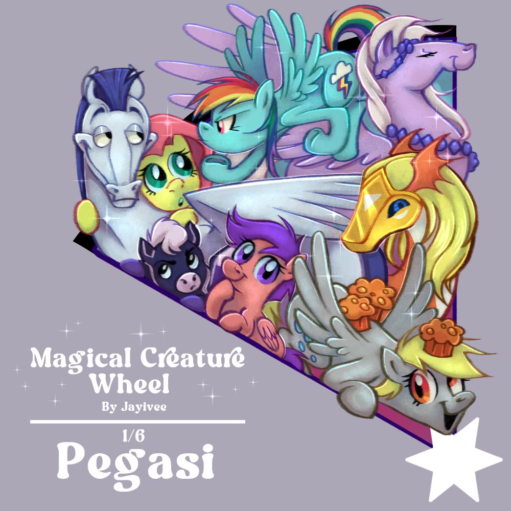 Hi gwagwas! 🐿️ 🌈 ✨
So I have something to tell... A classic move of mine is filling wheels, so today I'm inaugurating the 'Magical Creature Wheel' !!! 🪄 🔮

Section #1 is Pegasi! 🪽
Section #2: Mermaids! 🧜‍♀️ So... COMMENT MERMAID CHARACTERS!

Go 2 my ig to vote on next section!