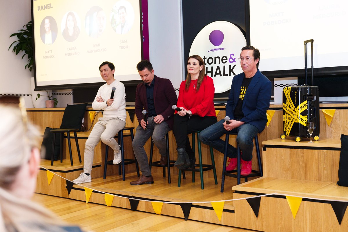 Binance_AUS's tweet image. Adelaide showed up in force last night 🙌
From user insights with GM Matt Poblocki, to a panel on tax, tokenisation & banking, to quizzes + merch - our community meetup at Stone & Chalk had it all (plus mountains of pizza 🍕).
As one person put it, “The Adelaide crypto…