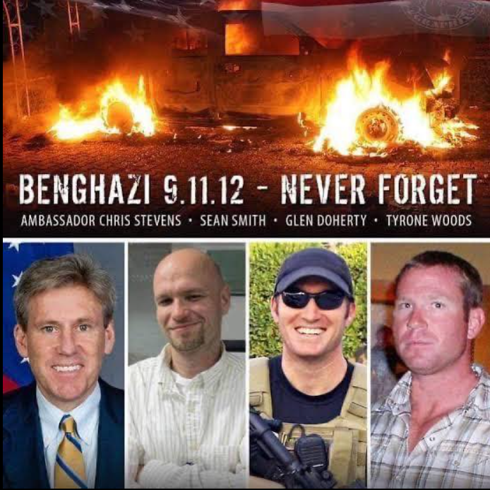theatomicmom's tweet photo. "What difference does it make?" Hillary Clinton.
It made a lot of difference Hillary. Never forget the #BenghaziFour https://t.co/bbGSzmnkly