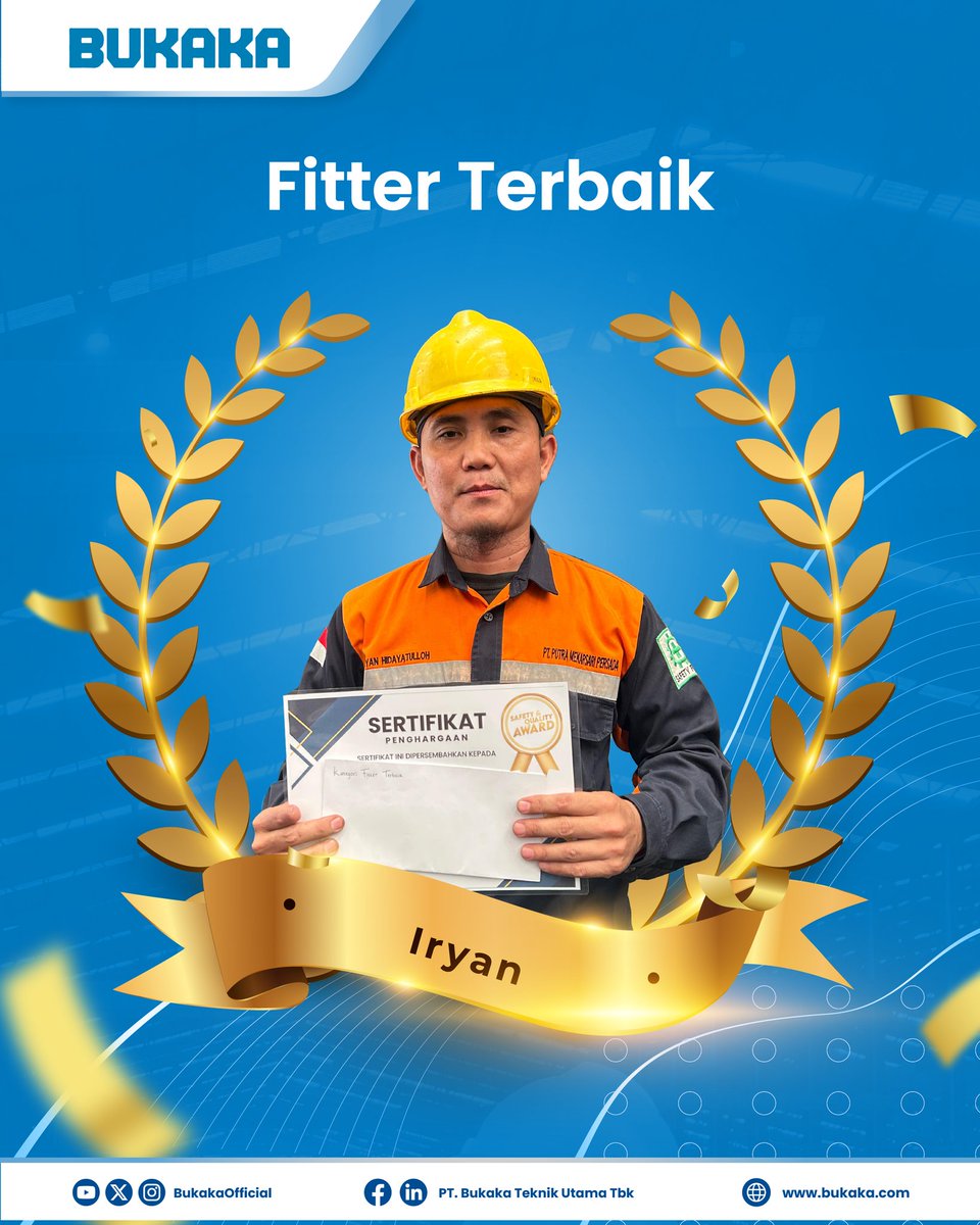 𝗦𝗮𝗳𝗲𝘁𝘆 &amp; 𝗤𝘂𝗮𝗹𝗶𝘁𝘆 𝗔𝘄𝗮𝗿𝗱𝘀 - 𝗦𝗛𝗢𝗣 𝗔
(𝗦𝗲𝗽𝘁 𝟮𝟬𝟮𝟱)
Selamat kepada #InsanBukaka yg berhasil meraih penghargaan. Pencapaian ini bukan hanya tentang hadiah, tapi bukti nyata bahwa budaya kerja aman &amp; hasil berkualitas selalu membawa kebaikan utk kita semua.