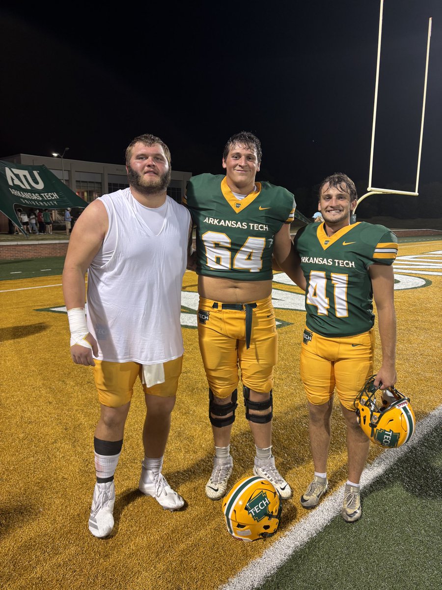Congratulations to these 3 Wonder boys from <a href="/ATUFootball/">Arkansas Tech Football</a> on a big home win tonight 
<a href="/boogachoog79/">Josh(Boog)Street</a> 
<a href="/LoganTymeson/">Logan Tymeson</a> 
<a href="/AndrewHellman64/">Andrew Hellman</a> 
<a href="/BvilleFB/">Bentonville Football</a>