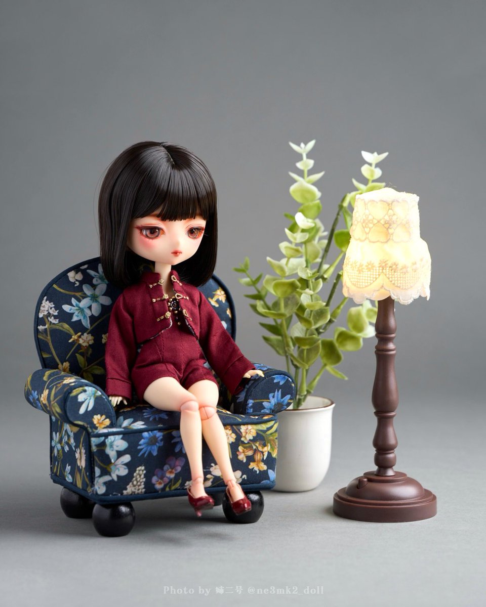 椿さんの赤リップとこの服めっちゃ似合う！
背景紙に家具置くのも可愛い〜！
なんかこれシリーズで撮りたいなぁ
#うちのこかわいい #Harmoniabloom