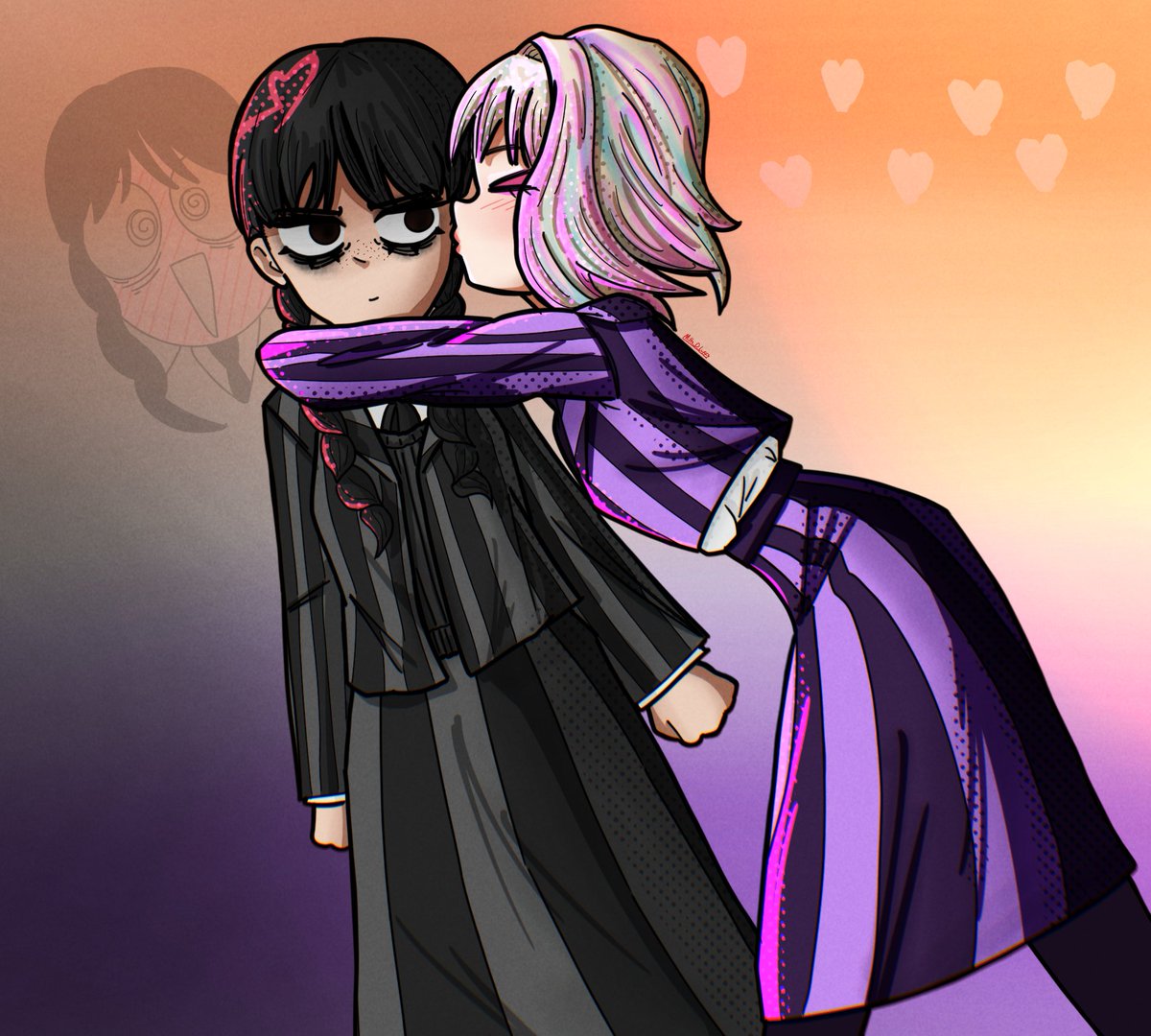 Mitts_D_Luffy's tweet image. fakest idgafer in the industry😔#wednesday #wednesdayfanart #wenclair