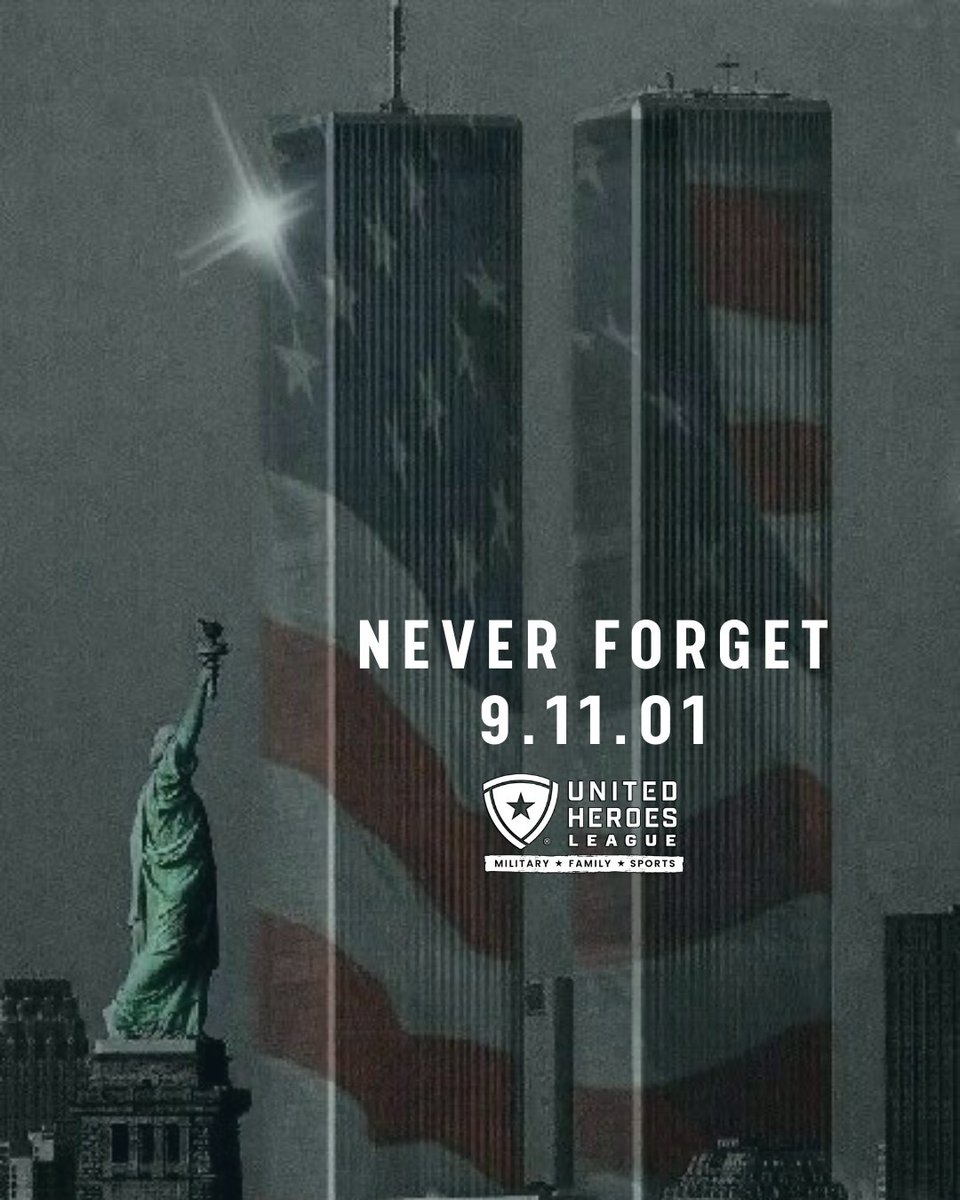 On 9.11.01, our nation was forever changed. We remember the courage, sacrifice, and resilience of all who stepped forward to serve. United we stand, and united we remember.

#NeverForget #UnitedHeroesLeague #MilitaryFamilies