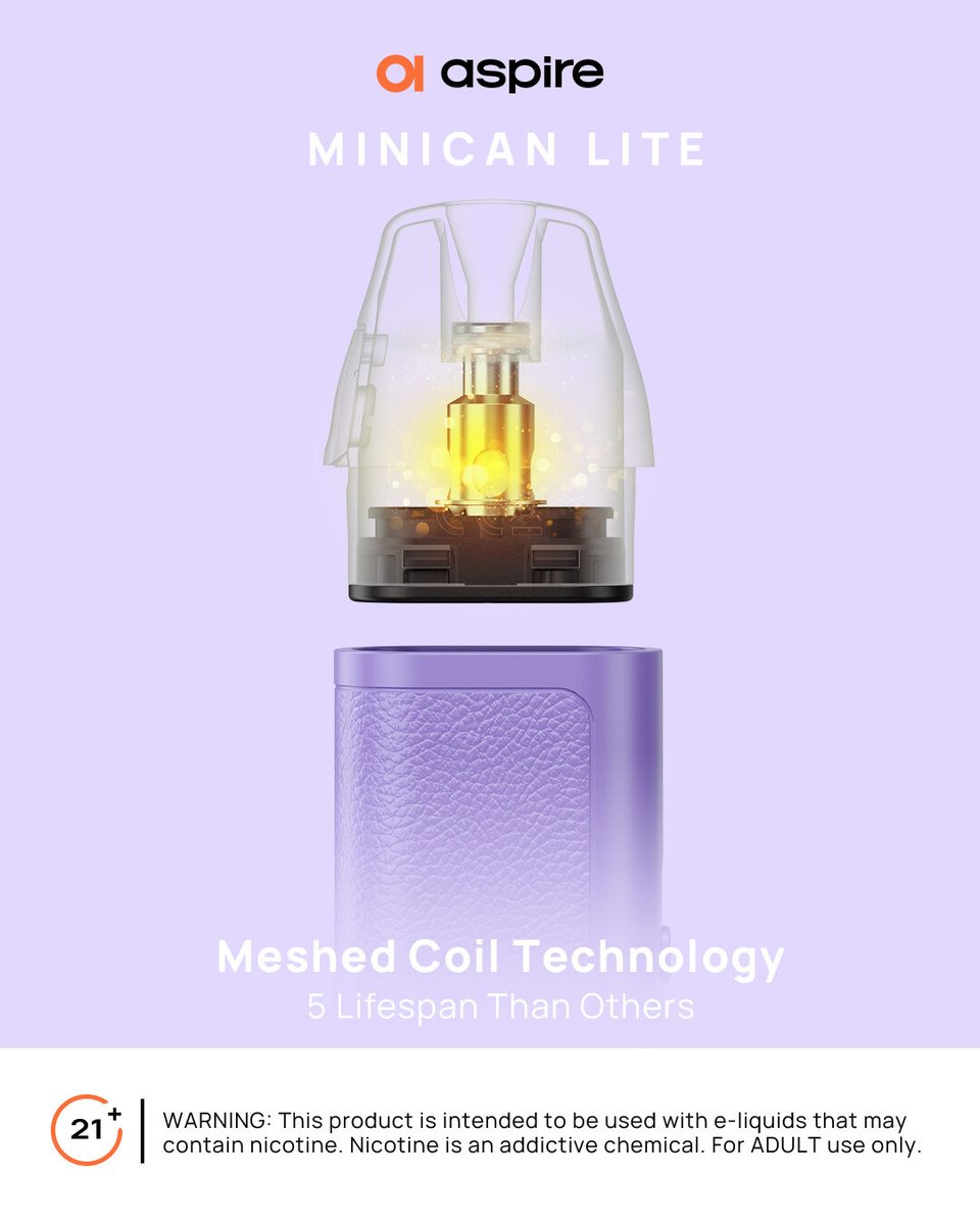aspirecigs's tweet photo. The industry's longest lifespan and smoothest experience.
Trust Minican Lite from the first puff.
More: https://t.co/h1PhIZ7eoB
#Aspirecig #MinicanLite #AspireMinicanLite #MinicanSeries #Minican #AlwaysAspire
WARNING: For 21+ adults use only! https://t.co/NWzgz8cJO4