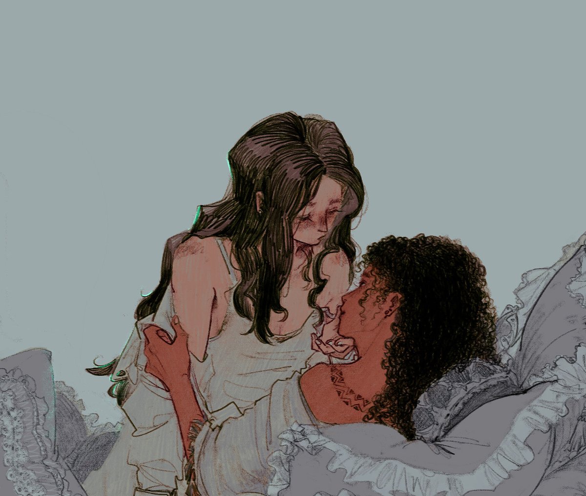 mocongyuan's tweet photo. new spring lace ruffle thing sketchie because the comic will once again take a while  #siuanraine #wheeloftime https://t.co/lHGulZmR17