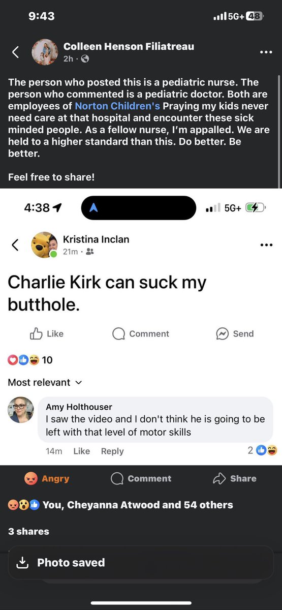 usuallypregnant's tweet image. Nurse and Doctor from Norton Children&apos;s Hospital in Louisville, Kentucky laughing at Charlie&apos;s assassination.

I am sure the parents that send their kids here would be interested in who caring for their children