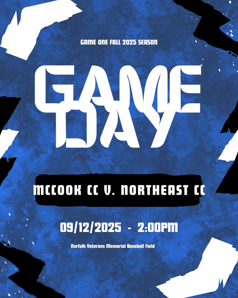 ❗️2025 Fall Season Opener❗️

McCook Community College
@
Northeast Community College

3 six inning games starting @ 2PM

❌join team MCC to follow on gamechanger