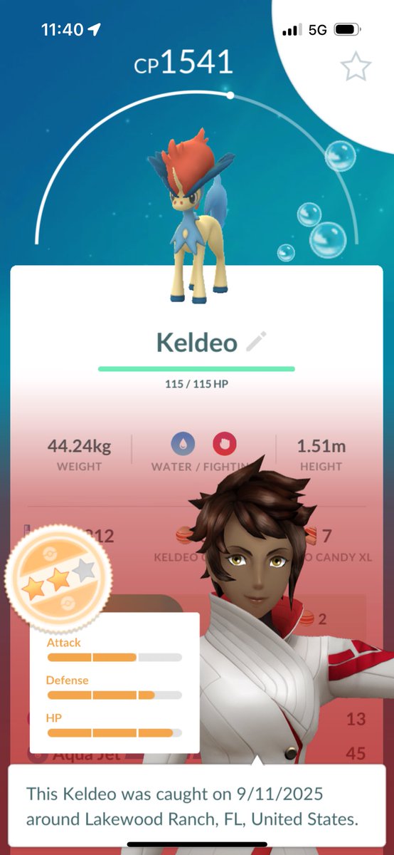 late to the party buuut here's my Keldeo 💙#pokemongo
