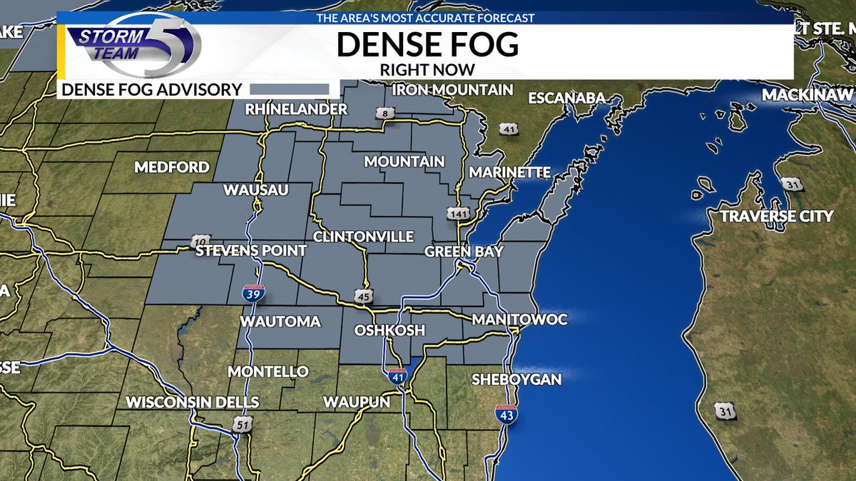 A Dense Fog Advisory has been issued until Sep 12 10:00AM. Go to the Storm Team 5 Weather App for more info.