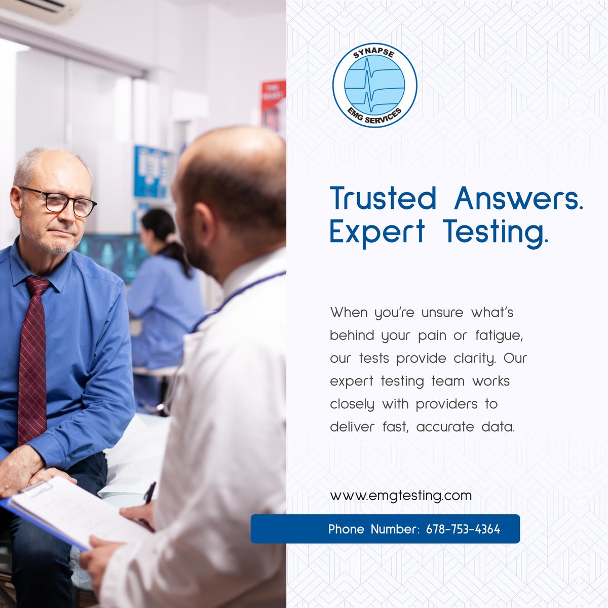 synapseemgsrvcs's tweet image. We don’t just perform EMG/NCS—we interpret results that change care plans 📄💡 Let’s uncover what’s really going on. Book with us today! 

#EMGTesting #SnellvilleGA #TrustedTesting #AccurateResults #CareClarity