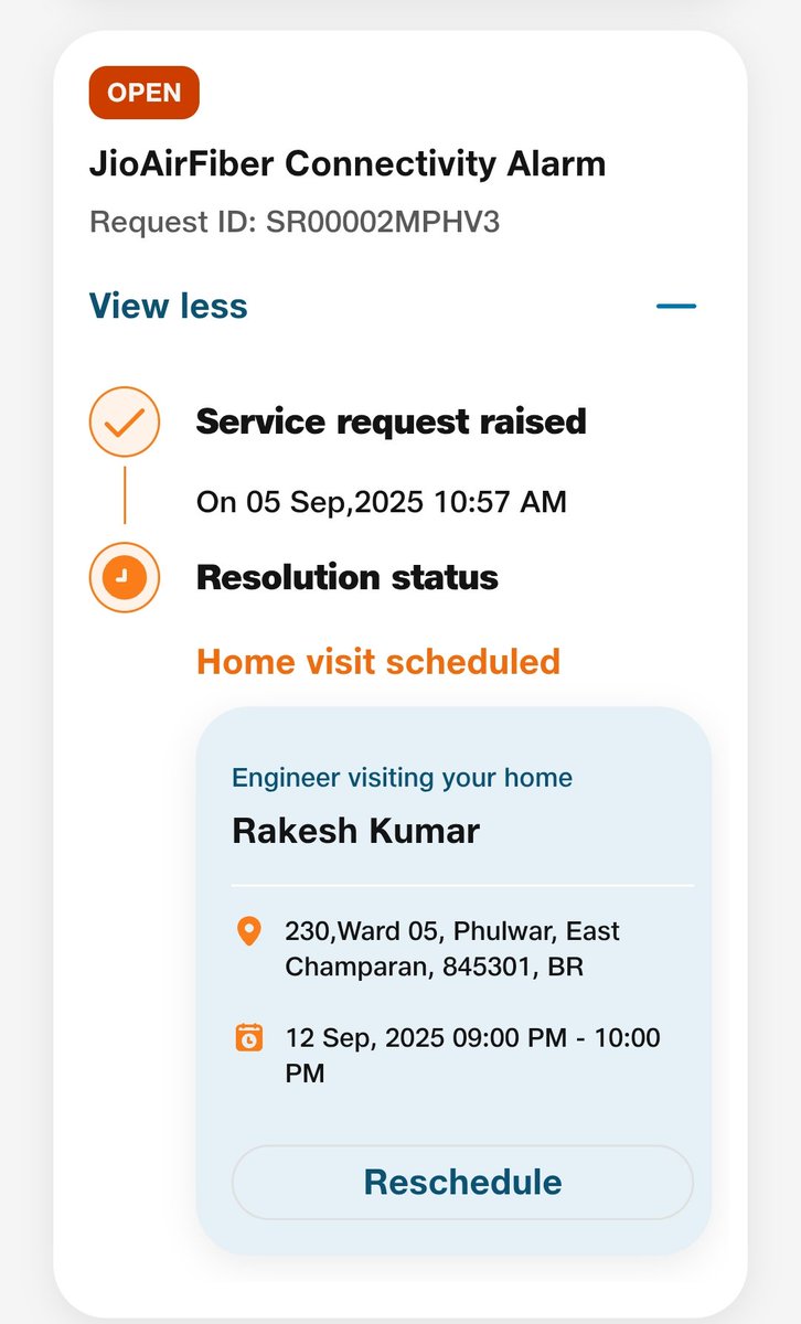 ajaygupta1028's tweet photo. @JioCare Today is the 8th day of my Complaint.
Have you any time guilde line for solution.?
Still waiting for the solution. If your service engineer does not solve this problem today then I will break your setup and throw it in the pond. I am very disappointed with your service. https://t.co/lerZsbWITC
