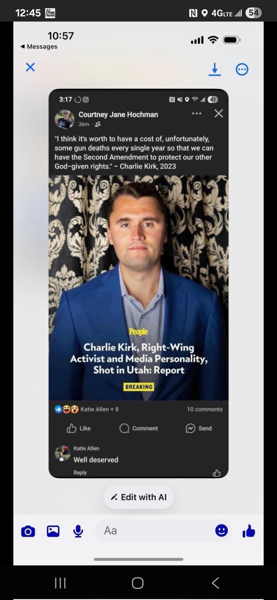 When a state employee publicly celebrates the political assassination of a national figure, it embarrasses Kansas and erodes public trust. Governor Kelly, Commissioner Watson, and the Kansas Department of Education must fire Katie Allen for cause without delay. The KS Legislature