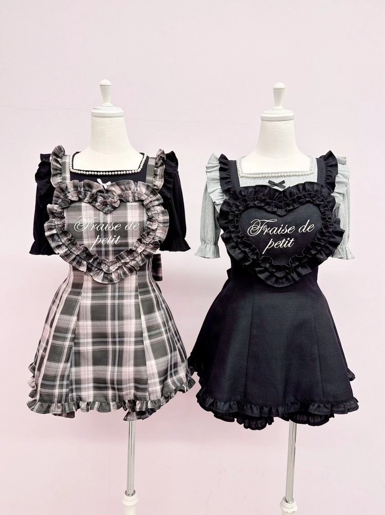 ファッション Ank Rouge アンクルージュ ハートエプロンツイード