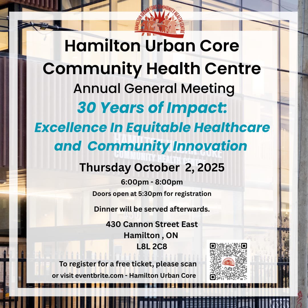 📣 You’re Invited! 📣

Join us for Hamilton Urban Core’s Annual General Meeting on Thursday, October 2, 2025, from 6:00 PM – 8:00 PM.

The AGM is an opportunity to reflect on the past year, celebrate our achievements, and look ahead together. We look forward to seeing you there!