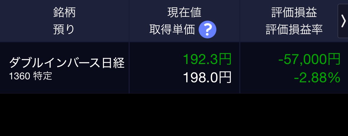 私の日経ベアダブルインバースは助かりますか？😢