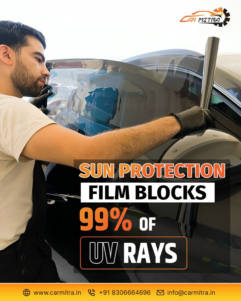Block harmful UV rays ☀️ Stay cool with Garware Sun Control Films, installed by CarMitra. 🚘

#SunControl #UVProtection #StayCool #HeatShield #GlareFree