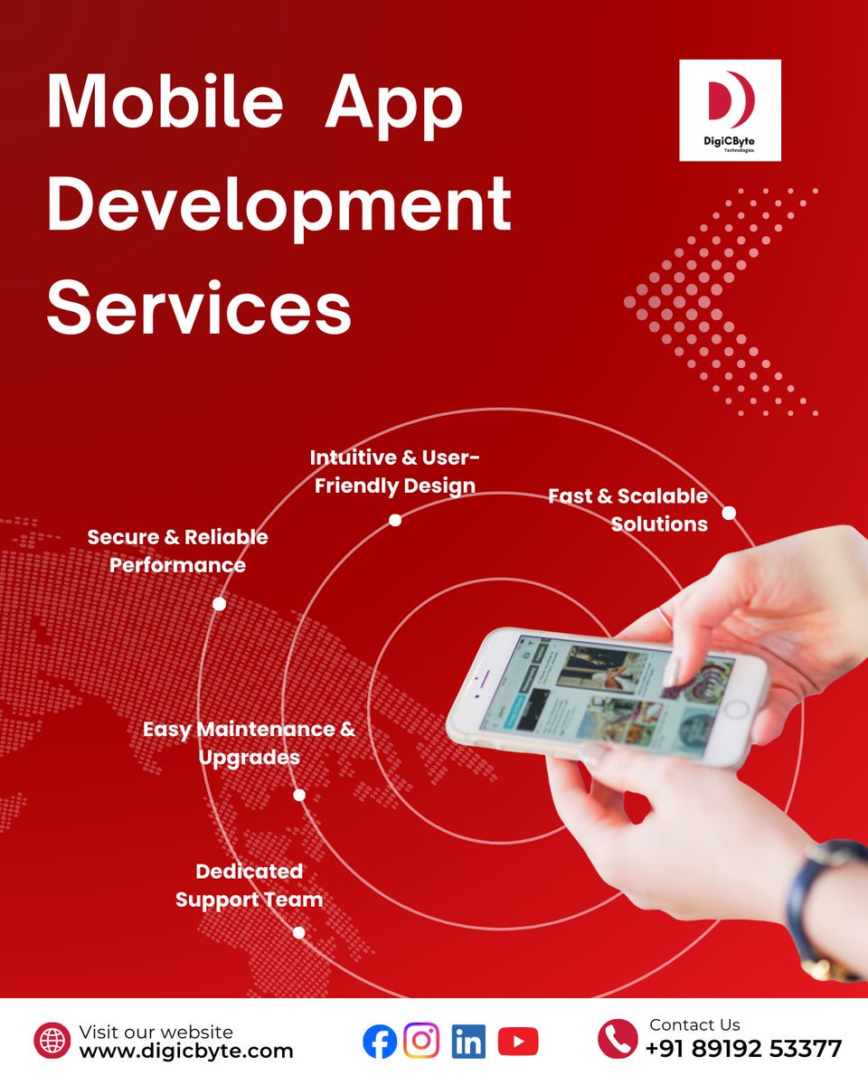 digicbyte_tech's tweet image. Transform Your Idea Into Powerful Mobile App
At DigiCByte Technologies, we build fast, scalable, & secure apps designed with your users in mind. From concept to launch, we ensure seamless performance & dedicated support.
#DigiCByteTechnologies #MobileAppDevelopment #AppSolutions
