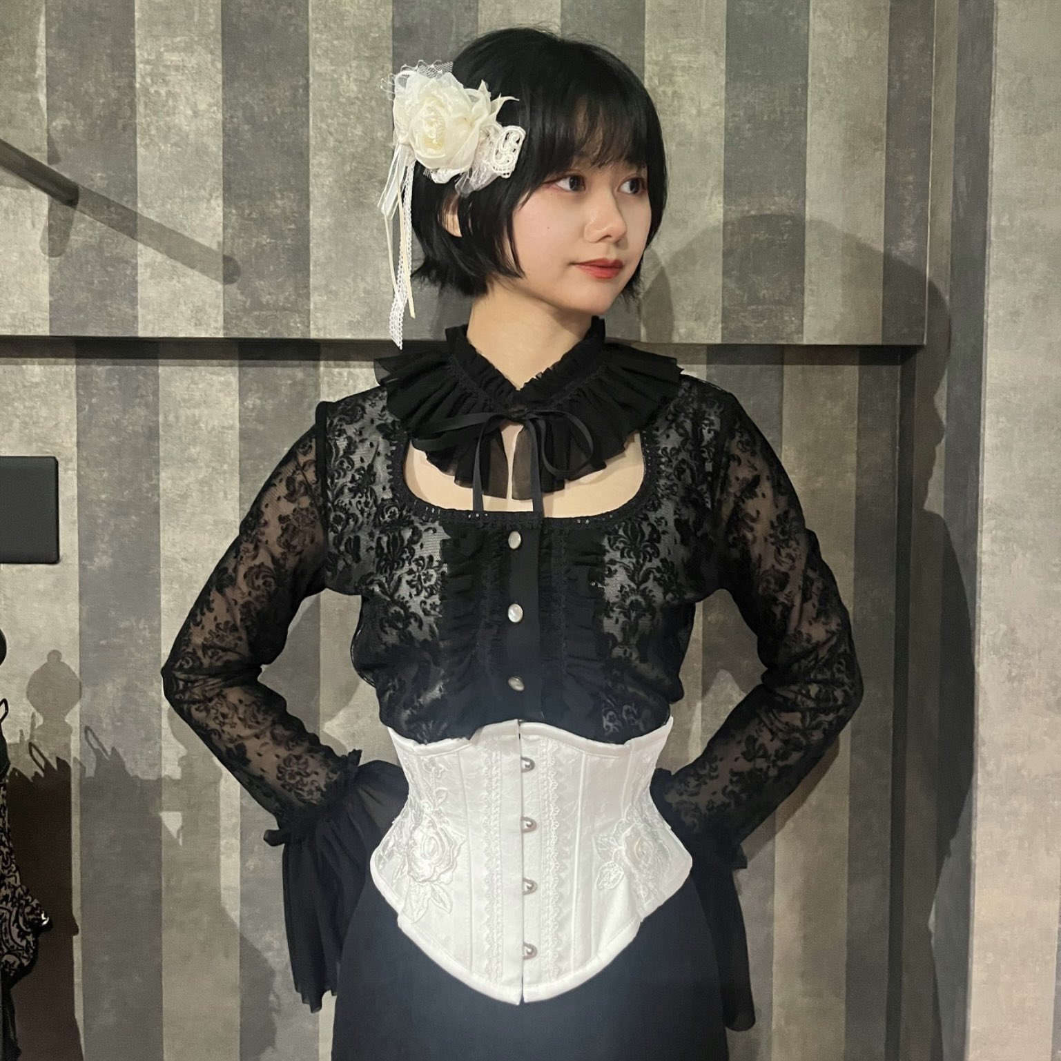 アビエタージュ♡コルセット corset over knee socks SIDE LACE-UP -IVORY- - 【公式