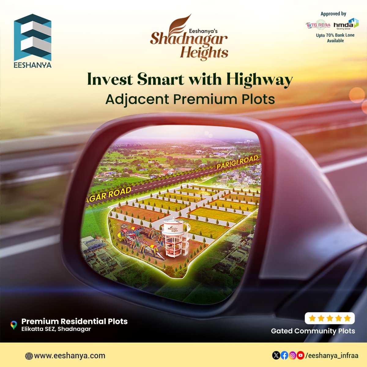 Eeshanya_'s tweet image. 🚀 Invest smart, live better!
Premium HMDA &amp;amp; RERA approved plots just 2 km from NH-44 at #EeshanyaCounty.
#HyderabadRealEstate #ShadnagarPlots #InvestSmart