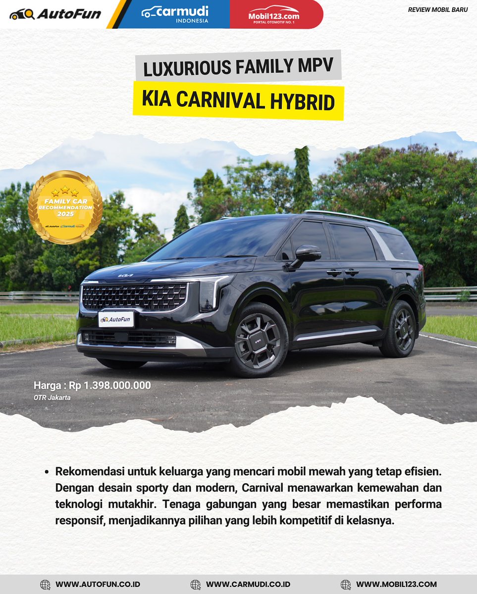 Carmudi_ID's tweet image. Inilah para pemenang Family Car Recommendation 2025! (Part 3)
#wuling #byd #vinfast #kia