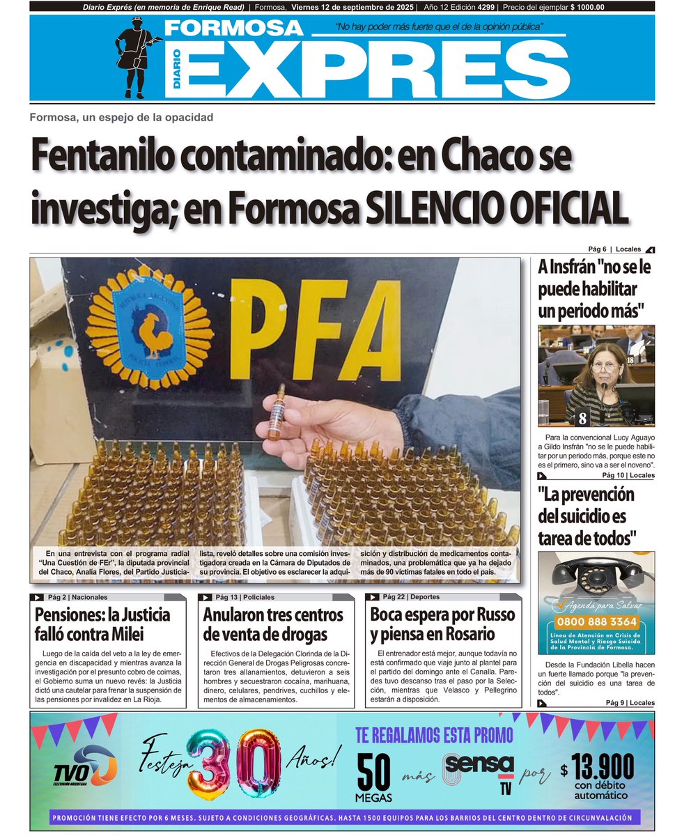 La tapa de algunos diarios, viernes 12/09/25
#EdicionImpresa #FelizViernes #Tapa