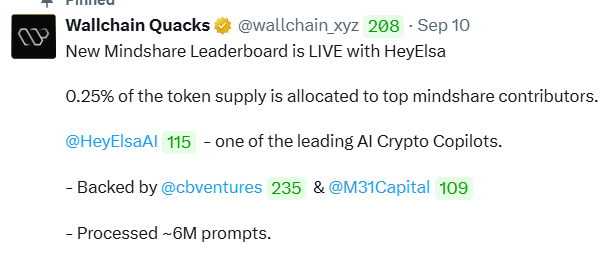 0xRMIx's tweet photo. 🍥 Like Kaito, you can earn rewards on this platform just by sharing your insights!

💰 Big win alert: The top 500 Quackers snagged nearly 0.15% of the Avantis airdrop supply recently.

If you're chatting about or teaching folks on crypto projects, sign up here—it's a smart move for those passive gains.

✅ Quick start guide to join and gear up for upcoming projects:
1. Head over to: https://t.co/YkwVfWTBHw
2. Link your Twitter (X) account
3. Hit settings to connect your wallets
4. Post quality content to rack up Quacks
5. Scope out the live projects on the dashboard

→ @wallchain_xyz offers an X Score that rates your influence based on follower quality, engagement, and more.

→ Quacks update daily, so consistency pays off.

Dive in now—live projects include @trylimitless , @genome_protocol  , @Covalent_hq , @HeyElsaAI  and tons more!