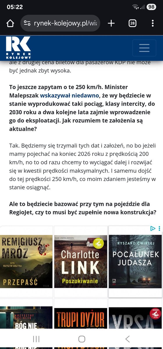 patryk wild (@wildpatryk) on Twitter photo Wczorajszy wywiad <a href="/J_Malinowski/">Janusz Malinowski</a> przejdzie do historii. CEO <a href="/PKPIntercityPDP/">PKP Intercity</a> powiedział w nim o niezdolności polskich producentów do dostarczenia pojazdów KDP,którą rzekomo sami deklarują.(scrn1-2)
Dziś prezes <a href="/pesabydgoszcz/">pesabydgoszcz</a> zgruzował te kłamstwo.
Zapraszam na mini🧵 1/5 Wczorajszy wywiad <a href="/J_Malinowski/">Janusz Malinowski</a> przejdzie do historii. CEO <a href="/PKPIntercityPDP/">PKP Intercity</a> powiedział w nim o niezdolności polskich producentów do dostarczenia pojazdów KDP,którą rzekomo sami deklarują.(scrn1-2)
Dziś prezes <a href="/pesabydgoszcz/">pesabydgoszcz</a> zgruzował te kłamstwo.
Zapraszam na mini🧵 1/5