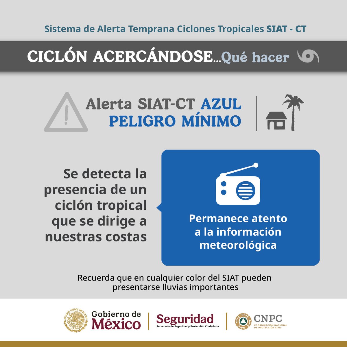 CNPC_MX's tweet photo. 🚩Boletín #SIATCT No. 1 🚩
#DepresiónTropical #TreceE
Se desplaza paralelo a las costas de Oaxaca y Guerrero.
📍 Ubicación: A 105 km al sur-sureste de Acapulco, Gro., y a 120 km al oeste-suroeste de Punta Maldonado, Gro.
ACERCÁNDOSE
🔵 #AlertaAzul – Peligro Muy Bajo
Suroeste, Sur y Sureste de Guerrero; Suroeste y Sur de Michoacán; Oeste y Sur de Colima; Noroeste y Suroeste de Jalisco.