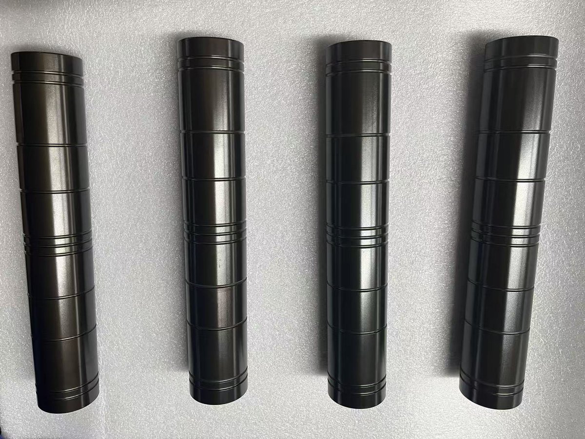 Small hard anodised oxidation aluminum idler roller ready ship to Germany .