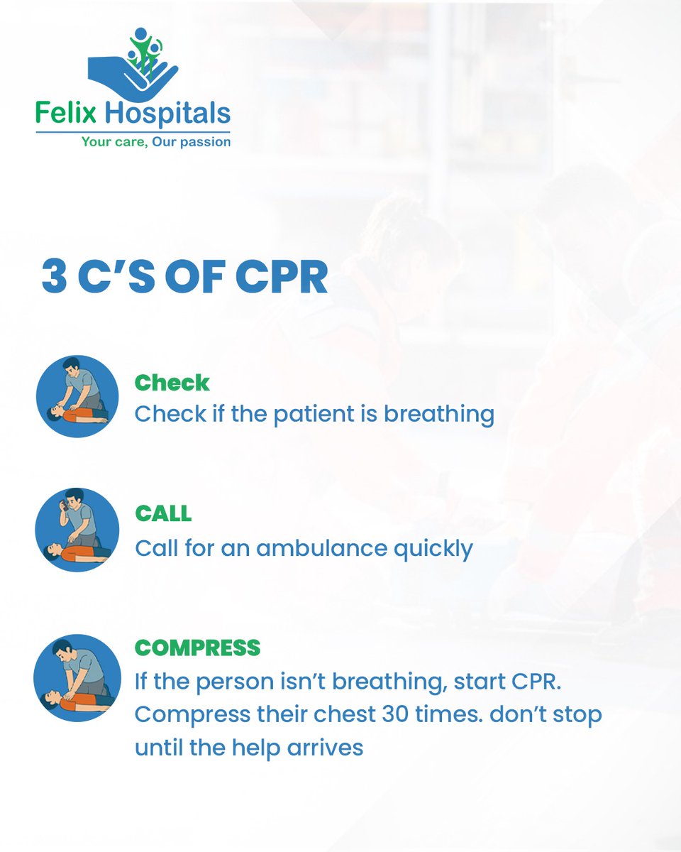 WellnessFelix's tweet photo. Remember the 3 C's when someone collapses These simple steps can be the difference between life and death.  CPR training saves lives—share this knowledge with everyone you care about.
#CPRSavesLives #LearnCPR #EmergencyResponse #FirstAidAwareness #BeALifesaver #HandsOnlyCPR https://t.co/cezDzCBecq