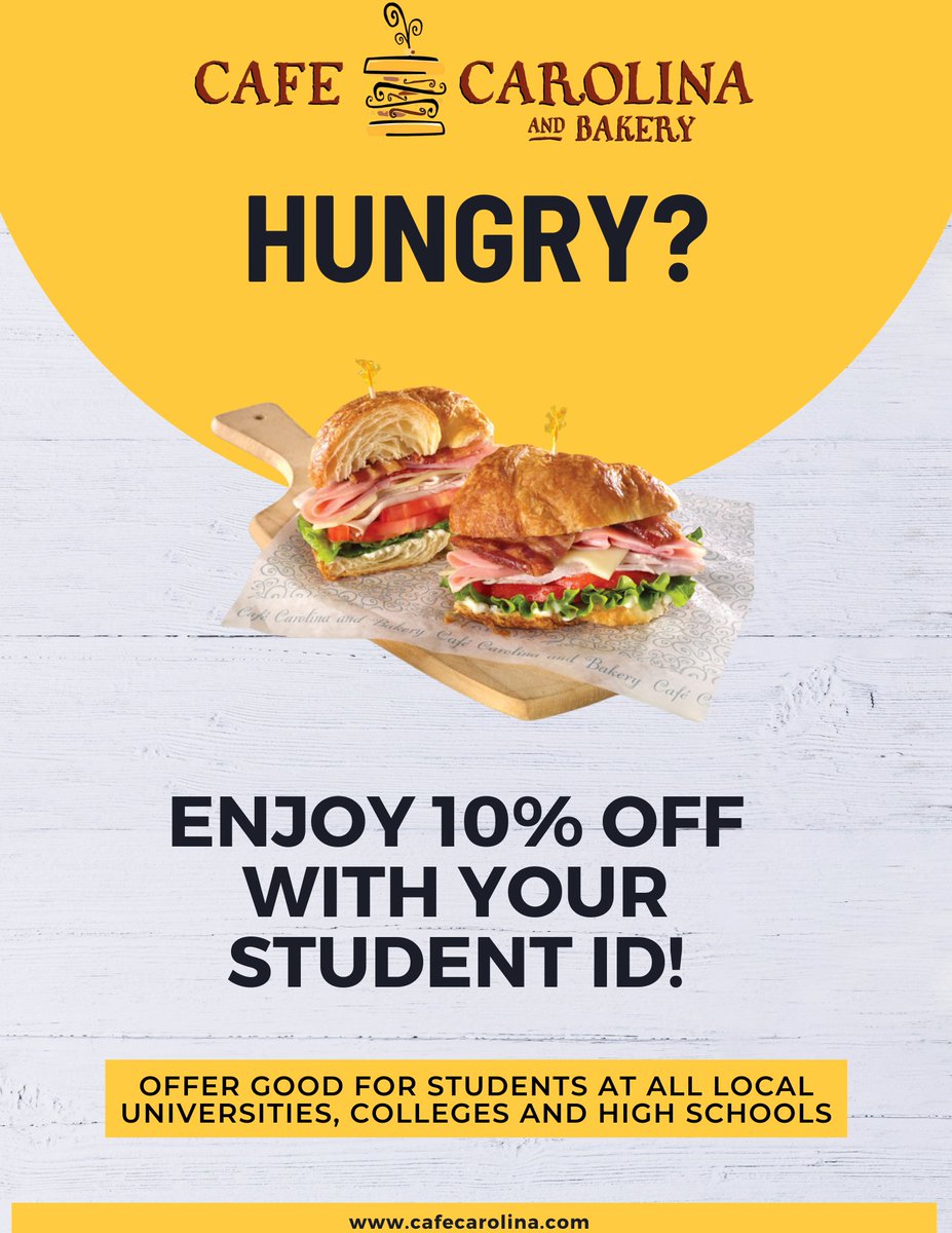 Settled into the back-to-school routine? Don't forget, local high school and college students always get 10 percent off at Cafe with a student ID!