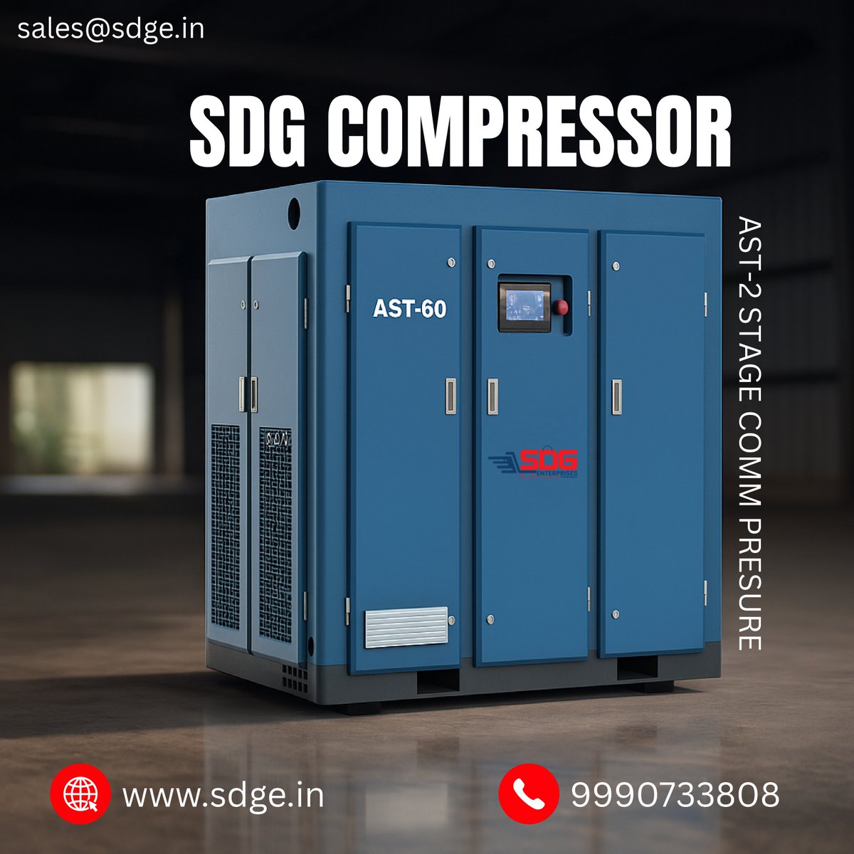 SDGENTERPRISES1's tweet image. SDG Air Compressors
Contact us for more information!
SDG ENTERPRISES
Mail: sales@sdge.in | Call: +91 99907 33808 | Web: sdge.in
WhatsApp: wa.me/919990733808
#SDGEnterprises #Pneumatics #Hydraulics #Automation #Chemicals #PowerTransmissionBelts #SDG #SDGE