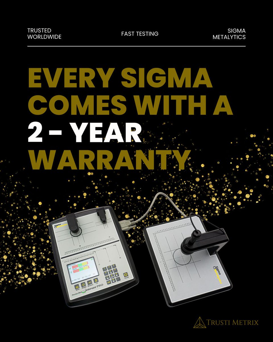 trustimetrix's tweet image. Every Sigma Metalytics device supplied by Trusti Metrix is backed by a full 2-year manufacturer’s warranty and the Sigma Gold Standard Promise.

Because testing isn’t just about accuracy,  it’s about peace of mind, today and tomorrow.

#TrustiMetrix #SigmaMetalytics #Warranty
