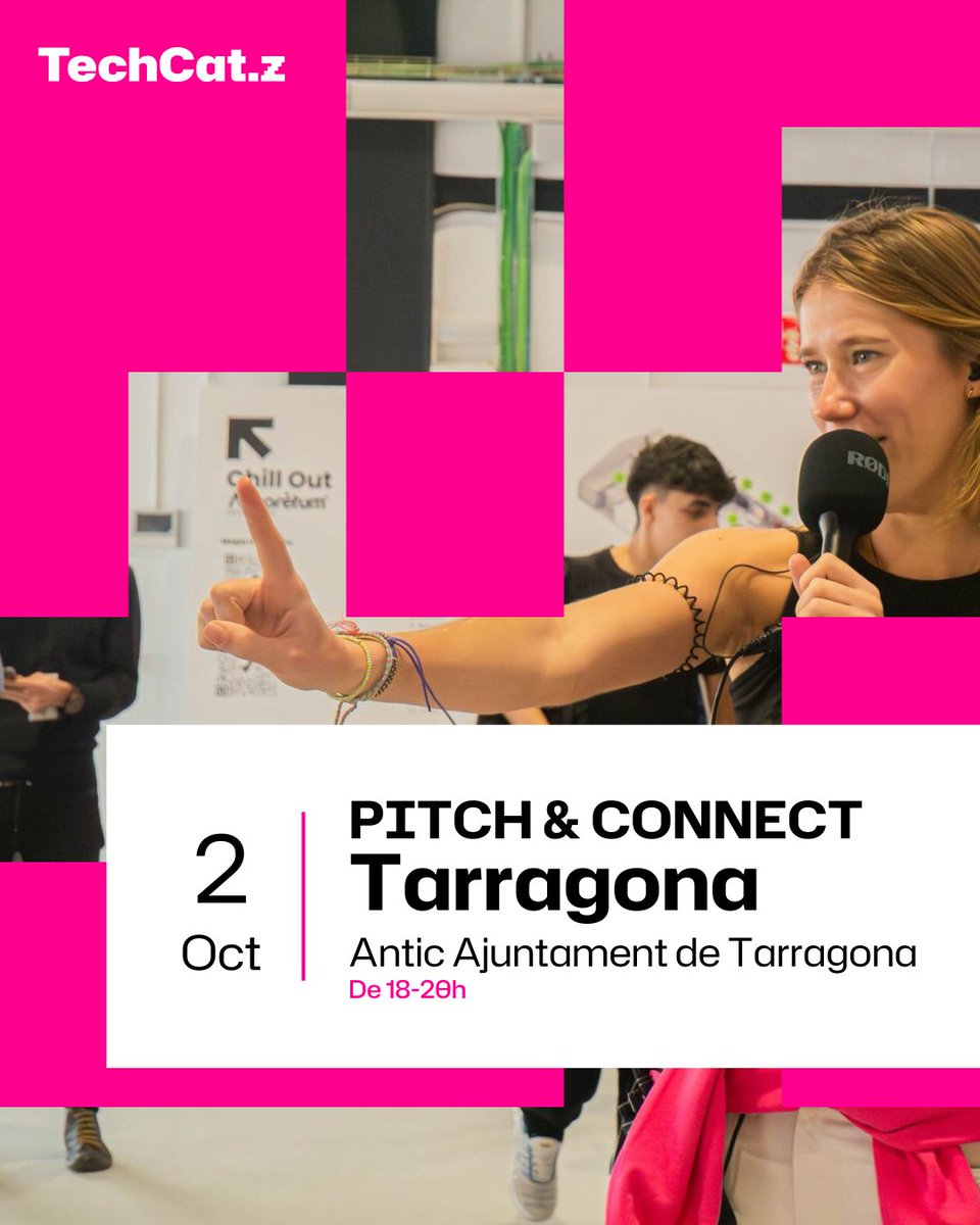 Vine al Pitch &amp; Connect TARRAGONA amb Youz Talent!

👉10 startups tecnològiques creades per joves de Tarragona presentaran els seus pitches 
👉Networking amb birres, pizza i DJ gratis

📅 Dijous 2 d’octubre
📍 Antic Ajuntament de Tarragona

Inscripció: forms.zohopublic.eu/techbarcelona/…