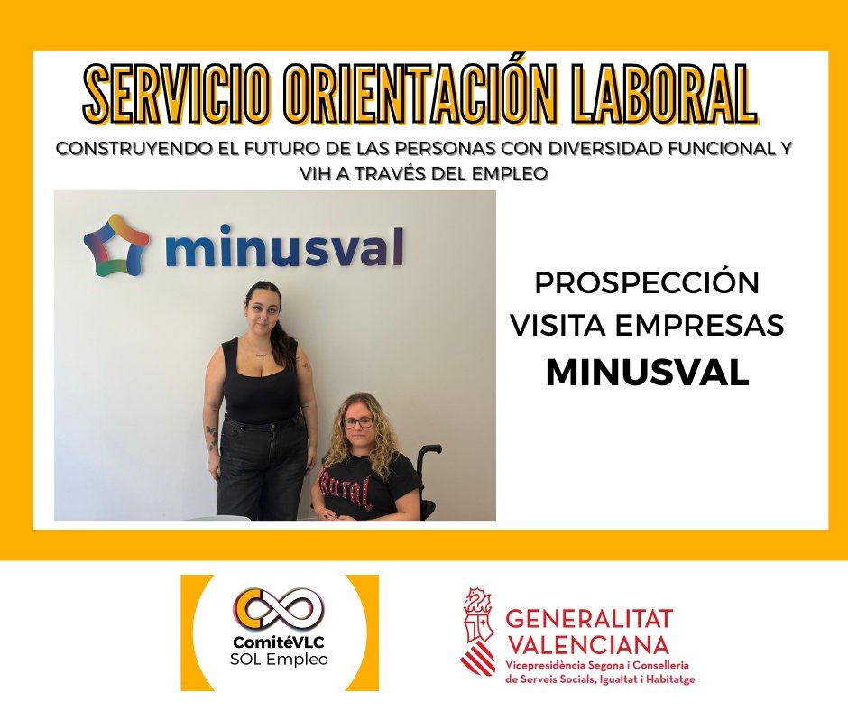 Comité Antisida VLC (@comitevlc) on Twitter photo Visitamos CEE Minusval para actualizar el acuerdo de trabajo conjunto, revisando cómo mejorar la intermediación de ofertas, el voluntariado corporativo en talleres y ruedas de entrevista, y la colaboración en actividades formativas de sensibilización
<a href="/GVAIgualtat/">GVAIgualtat</a>
#SOLComite Visitamos CEE Minusval para actualizar el acuerdo de trabajo conjunto, revisando cómo mejorar la intermediación de ofertas, el voluntariado corporativo en talleres y ruedas de entrevista, y la colaboración en actividades formativas de sensibilización
<a href="/GVAIgualtat/">GVAIgualtat</a>
#SOLComite