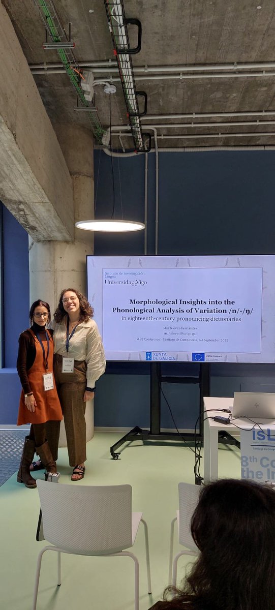 lvtc_uvigo's tweet photo. LVTC and @ilingua_uvigo members Yolanda Fernández, David Hernández, Mar Nieves, Javier Pérez and David Tizón presented their research on agreement, phonological variation and SKT-constructions at isLE8 in Compostela @yfernandezpena @MarNievees @jperezguerra @tizoncouto https://t.co/Q6DyY3JDJ5