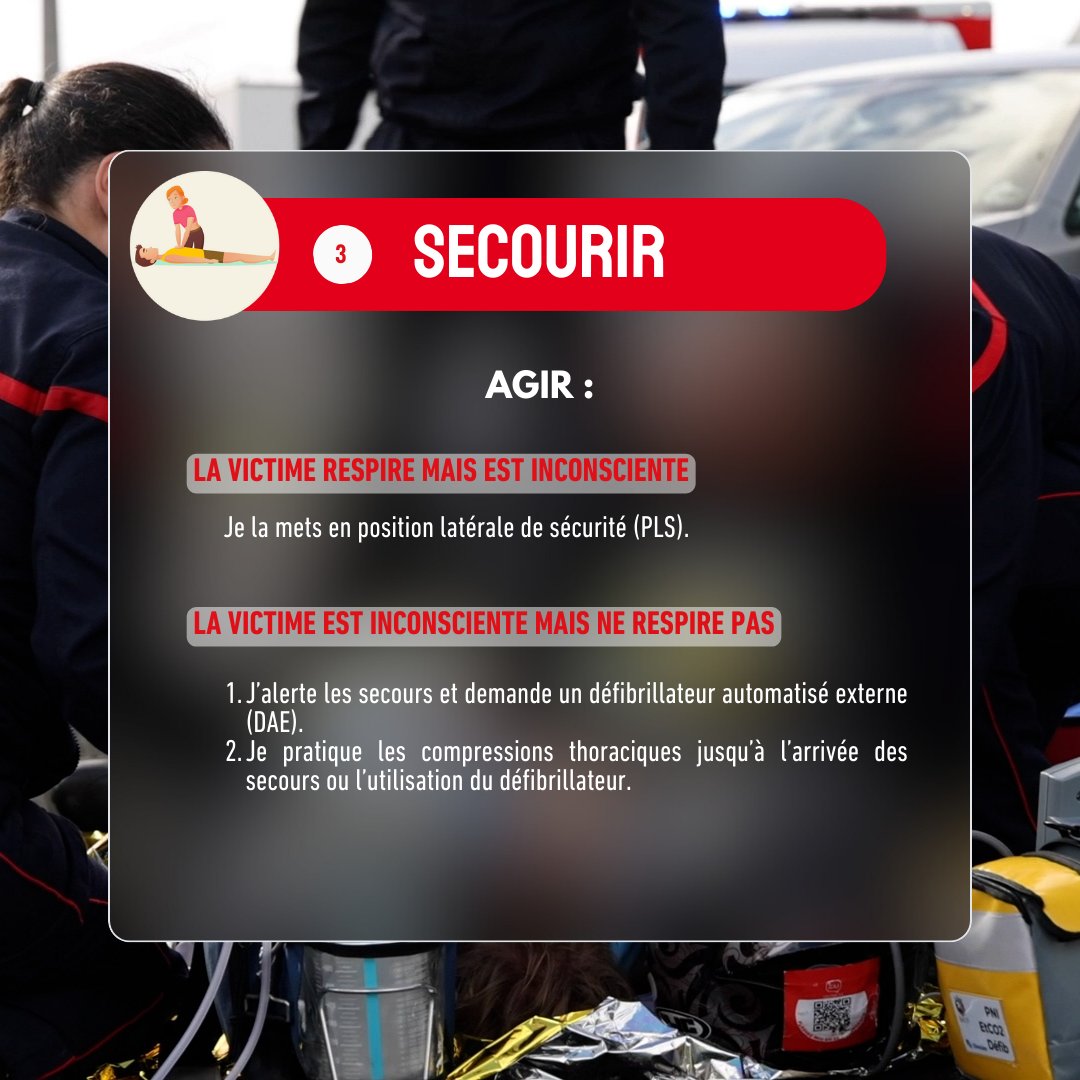 👉 À l’occasion de la #JournéeMondialeDesPremiersSecours, rappelons les 3 étapes essentielles en cas d’urgence :
1️⃣ Protéger
2️⃣ Alerter
3️⃣ Secourir
Des gestes simples qui sauvent des vies.