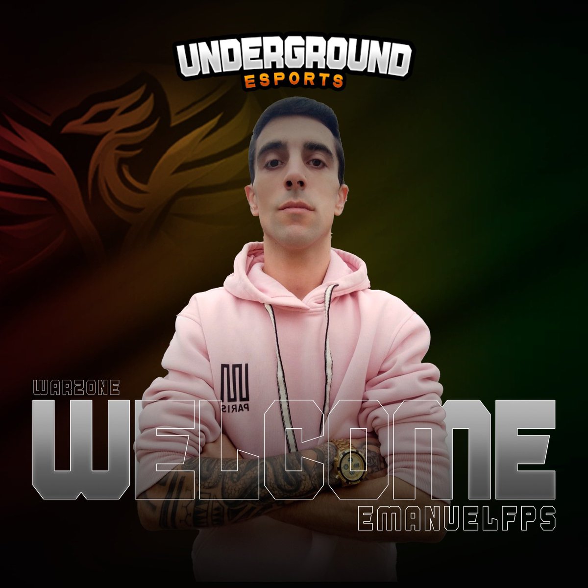 🚨 Novo Jogador Underground Esports – Bem-vindo Emanuel! 🚨

Chamo-me Emanuel, tenho 33 anos e sou de Vila Nova de Gaia.

No meu tempo livre, uma das minhas maiores paixões é o mundo do gaming, especialmente o Call of Duty: Warzone. 🎮

Adoro a intensidade do jogo, a estratégia