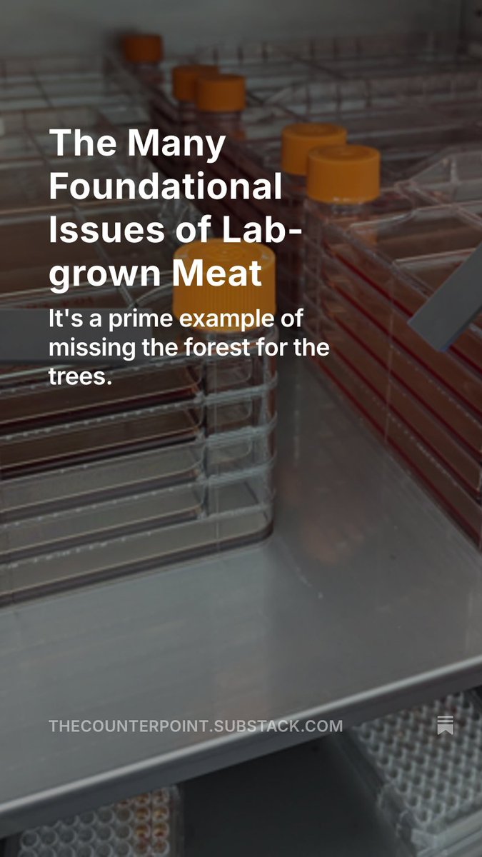 PatrickHeizer's tweet image. There are fundamental reasons that lab-grown meat shouldn&apos;t be the foundation of our meat production system.

My latest: thecounterpoint.substack.com/p/the-many-fou…
