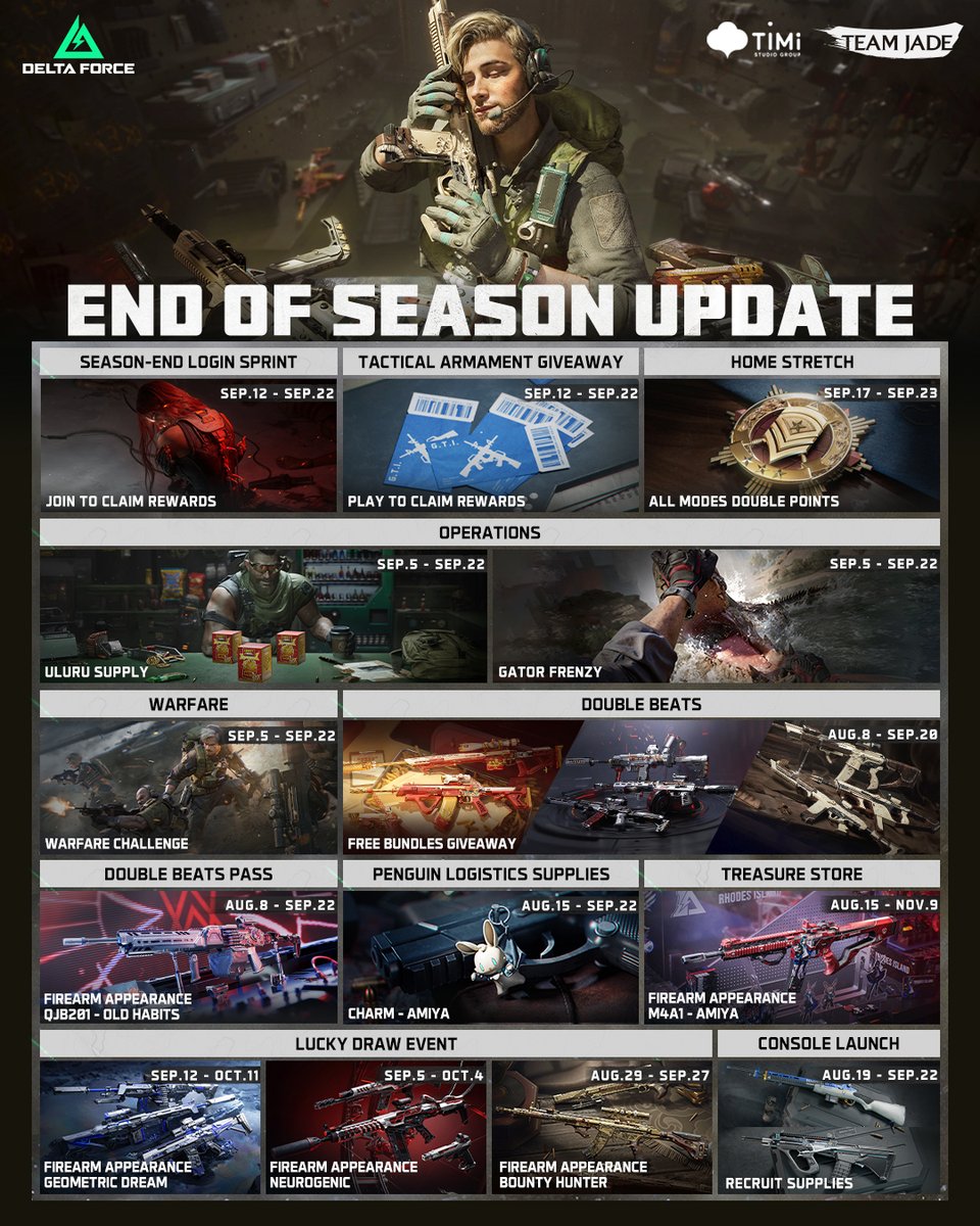 📌Mark your calendar for the End-of-Season Update!

🎁 Double XP in Operations and Warfare, plus your last chance to claim those exclusive appearances.