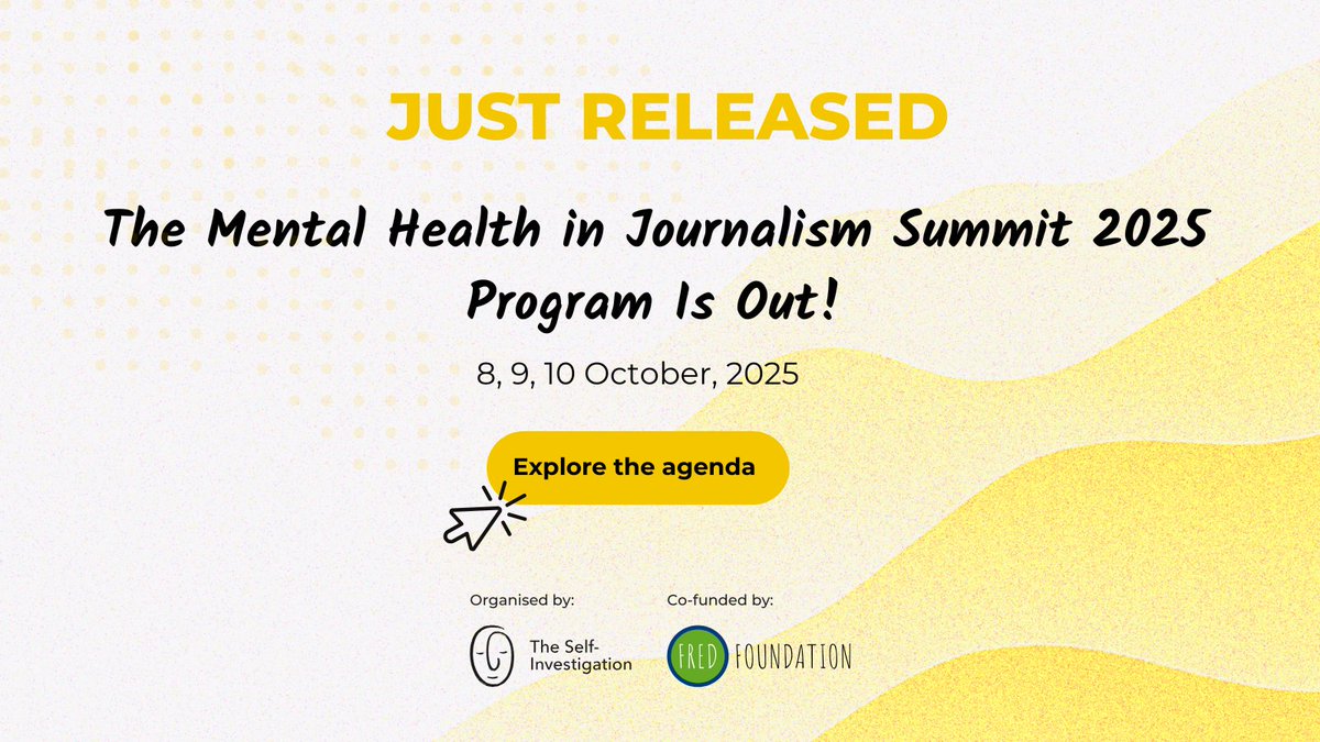 💥IT’S OUT! The program of the Mental Health in Journalism Summit 2025 is out💥
Explore the full agenda and join us for this unique, global and open event #MHJS25
Be part of a healthier media industry today 🧠
theselfinvestigation.com/summit/#agenda