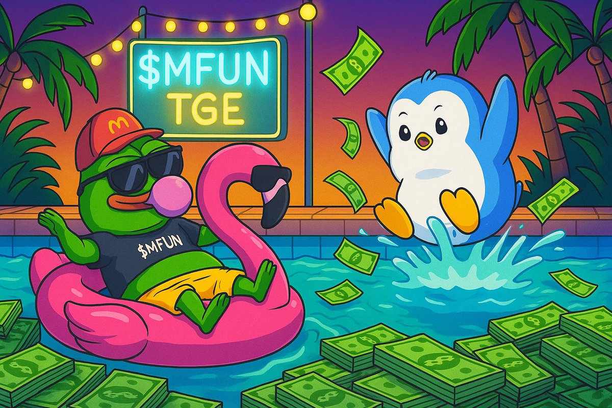 MemeMarketFun's tweet image. 🐧 MemeMarket x @pudgypenguins Pre-TGE Exclusive 🐧✨
🤑 Welcome to the Rewards Pool Party that never ends exclusive for the PP community!
🔥 With TGE approaching and top launch pads locked for public sale, MemeMarket is providing exclusive rewards campaigns, OG benefits, and…
