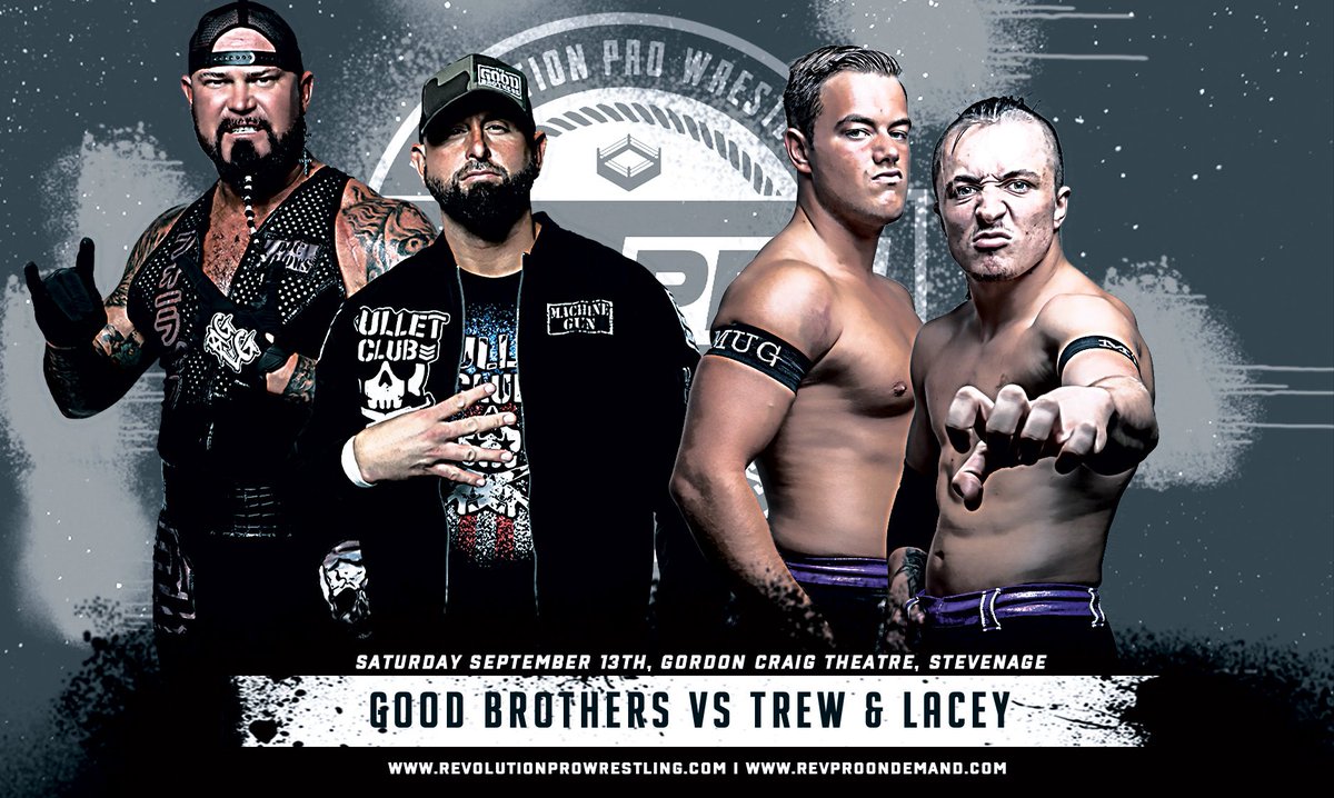 Joe Scott (@joescottmfc) on Twitter photo Tomorrow <a href="/RevProUK/">Revolution Pro</a> at The Gordon Craig Theatre in Stevenage
<a href="/The_BigLG/">“The Big LG” Doc Gallows</a> & <a href="/MachineGunKA/">The Machine Gun</a> v <a href="/kieron_lacey/">kieron キーロン・レイシー</a> & <a href="/MarkTrewPW/">Mark Trew マーク・トゥリュー</a> Tomorrow <a href="/RevProUK/">Revolution Pro</a> at The Gordon Craig Theatre in Stevenage
<a href="/The_BigLG/">“The Big LG” Doc Gallows</a> & <a href="/MachineGunKA/">The Machine Gun</a> v <a href="/kieron_lacey/">kieron キーロン・レイシー</a> & <a href="/MarkTrewPW/">Mark Trew マーク・トゥリュー</a>