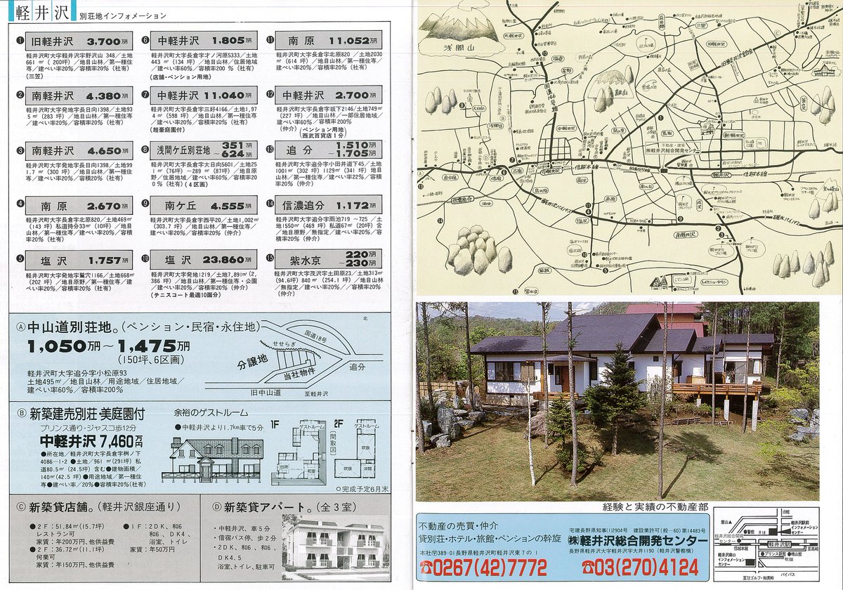 1980年ごろの軽井沢関係資料　9点 1980年ごろの軽井沢関係資料 9点